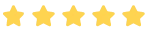 5 estrelas amarelas posicionadas horizontalmente uma ao lado da outra